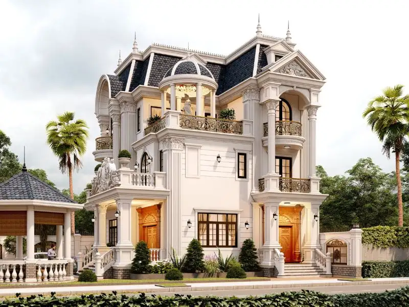 Biệt thự 3 tầng 10x5m phong cách Tân Cổ Điển đẳng cấp Xây dựng Nhất Tín 1