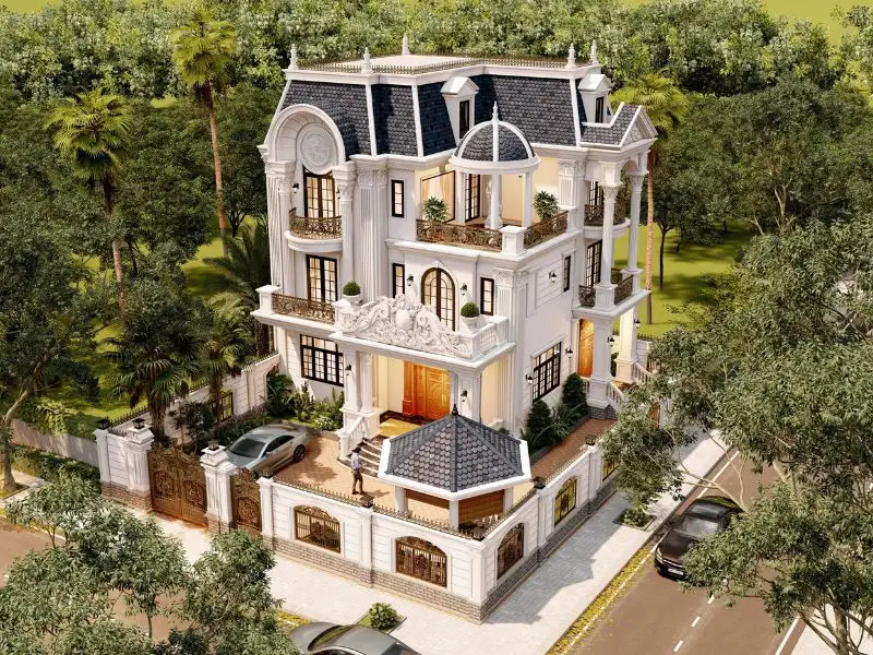 Biệt thự 3 tầng 10x5m phong cách Tân Cổ Điển đẳng cấp Xây dựng Nhất Tín 1