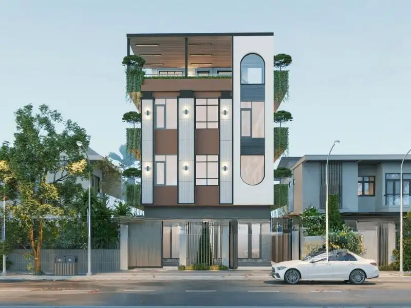 Mẫu nhà 10x8m 3 tầng 1 tum kết hợp kinh doanh khách sạn Xây dựng Nhất Tín 1
