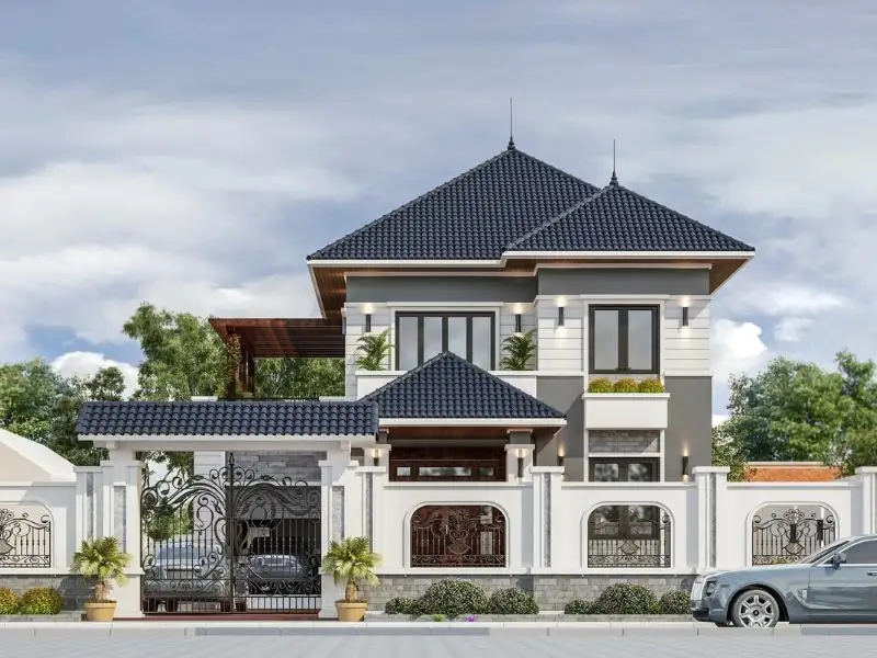 Mẫu nhà 2 tầng 10x15m mái Nhật bề thế Xây dựng Nhất Tín 1