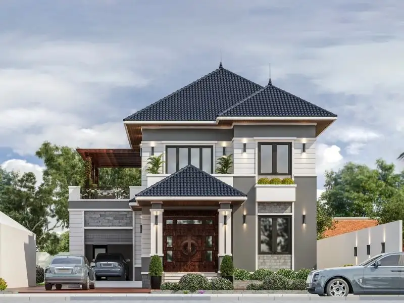 Mẫu nhà 2 tầng 10x15m mái Nhật bề thế Xây dựng Nhất Tín 1