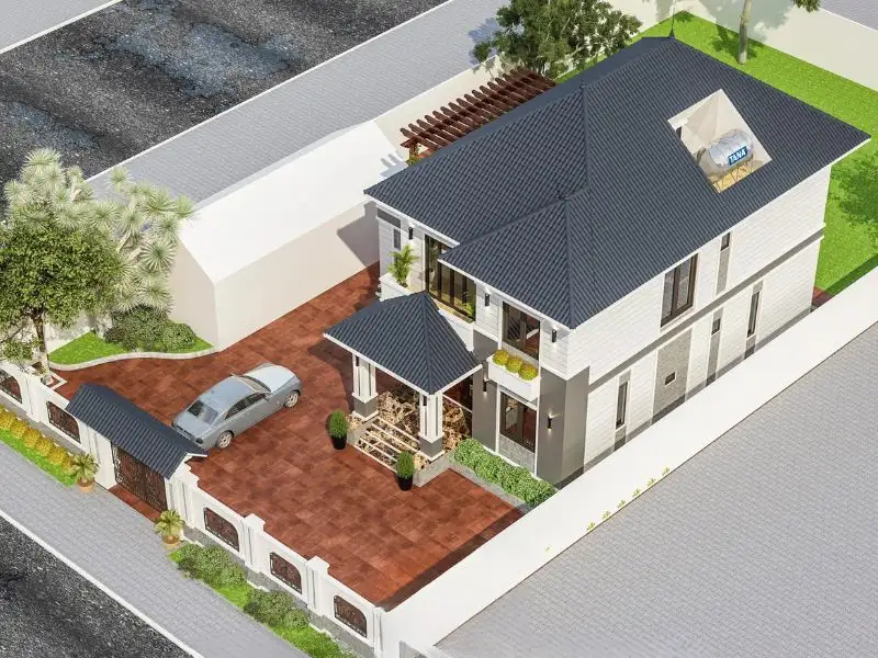 Mẫu nhà 2 tầng 10x15m mái Nhật bề thế Xây dựng Nhất Tín 1