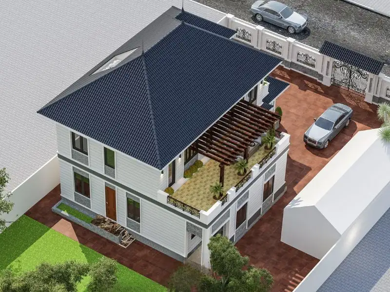 Mẫu nhà 2 tầng 10x15m mái Nhật bề thế Xây dựng Nhất Tín 1