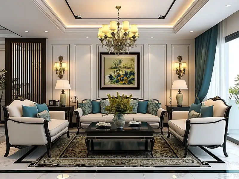 Mẫu nhà 2 tầng 4 phòng ngủ 10x12m phong cách Đông Dương Xây dựng Nhất Tín 1