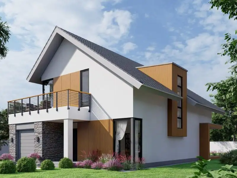 Mẫu nhà cấp 4 10x15m có gác lửng với thiết kế mái lệch lạ mắt Xây dựng Nhất Tín 1