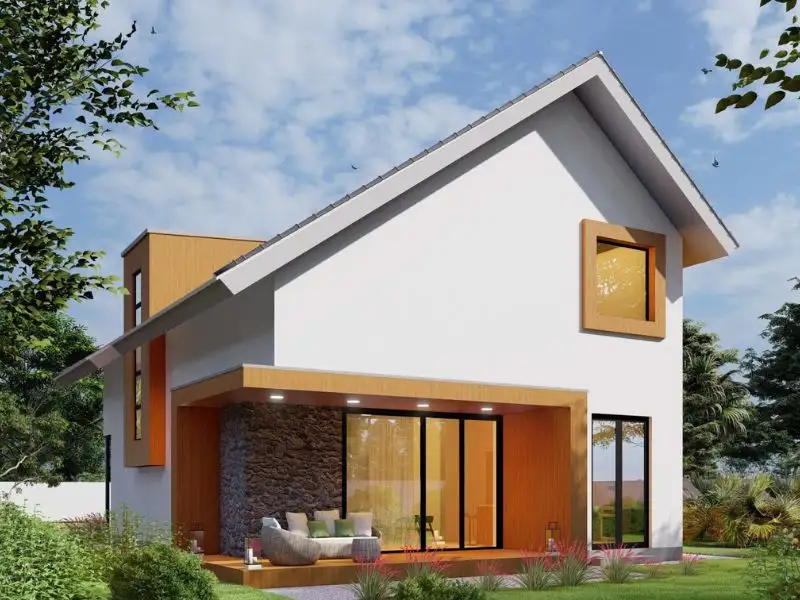 Mẫu nhà cấp 4 10x15m có gác lửng với thiết kế mái lệch lạ mắt Xây dựng Nhất Tín 1