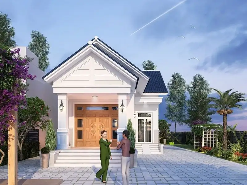 Mẫu nhà đẹp 800 triệu 3 phòng ngủ với kiến trúc mái Thái có mặt tiền 6m Xây dựng Nhất Tín 1