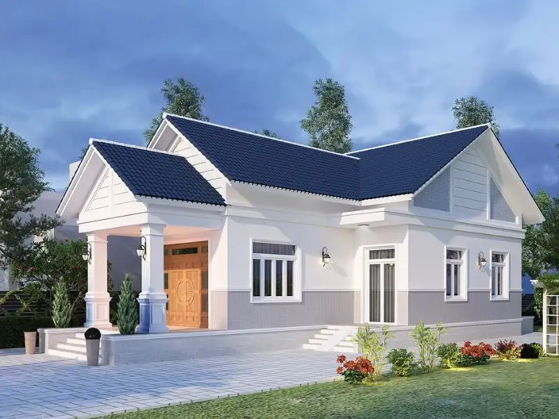 Mẫu nhà đẹp 800 triệu 3 phòng ngủ với kiến trúc mái Thái có mặt tiền 6m Xây dựng Nhất Tín 1