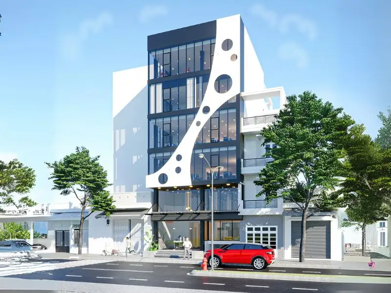 Mẫu nhà mặt tiền 10m sâu 20m kinh doanh văn phòng cho thuê Xây dựng Nhất Tín 1