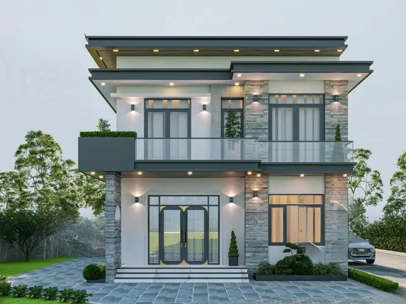 Mẫu nhà ngang 10m 2 tầng view siêu thoáng Xây dựng Nhất Tín 1