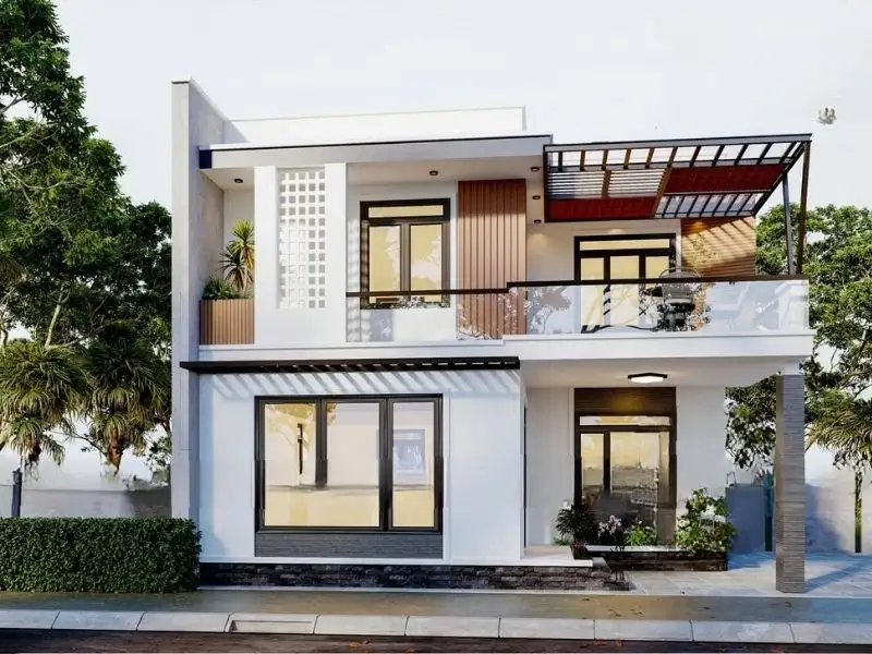 Mẫu nhà ngang 10m mái Bằng bền vững Xây dựng Nhất Tín 1