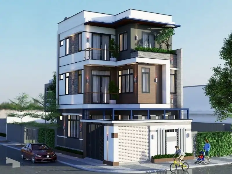 Mẫu nhà ngang 10m mái Bằng bền vững Xây dựng Nhất Tín 1