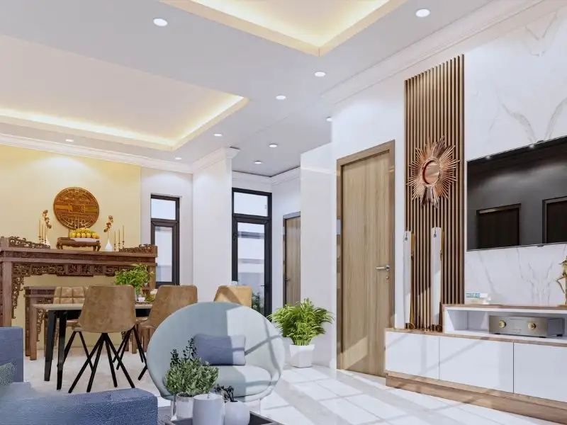 Mẫu nhà ngang 10mx6m cấp 4 gác lửng Tân Cổ Điển Xây dựng Nhất Tín 1