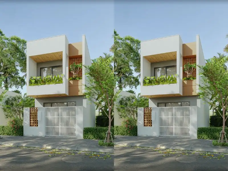 Mẫu nhà phố 2 tầng đẹp giá 800 triệu mang gam màu trắng trang nhã Xây dựng Nhất Tín 1