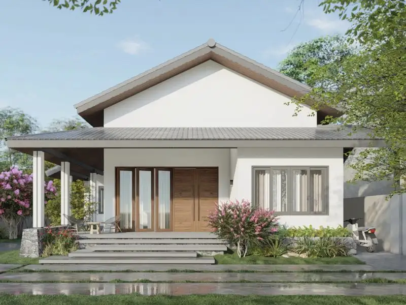 Mẫu nhà vườn đẹp 800 triệu mái Nhật diện tích 10x10m Xây dựng Nhất Tín 1