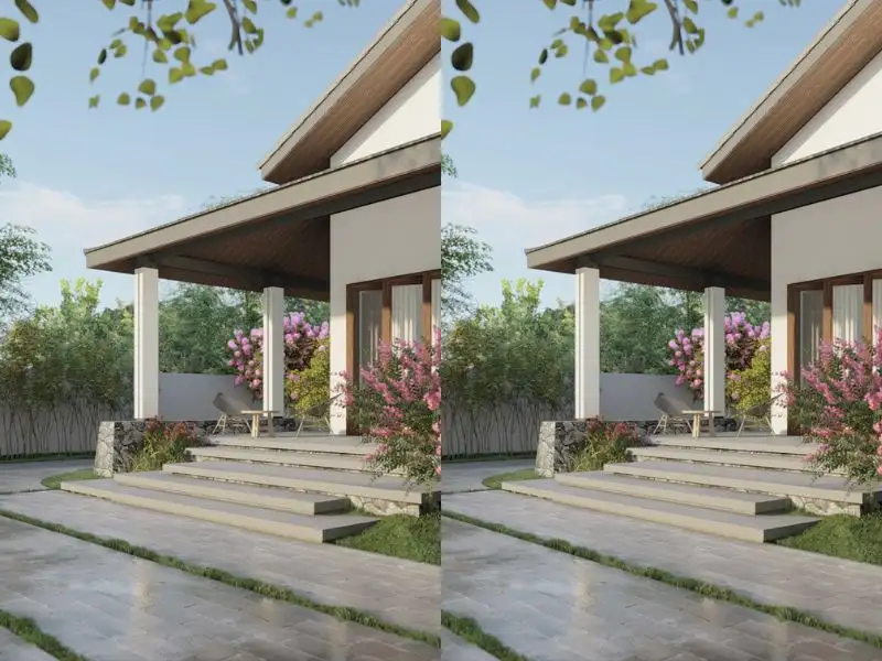 Mẫu nhà vườn đẹp 800 triệu mái Nhật diện tích 10x10m Xây dựng Nhất Tín 1