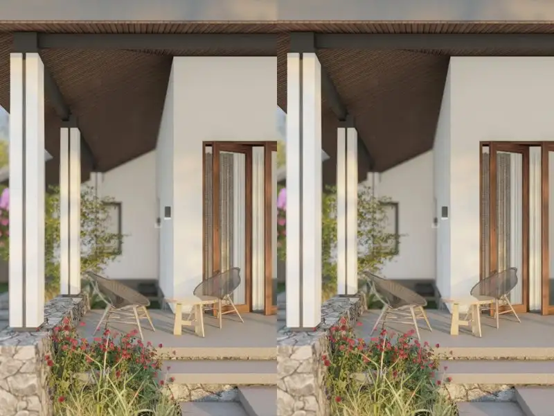 Mẫu nhà vườn đẹp 800 triệu mái Nhật diện tích 10x10m Xây dựng Nhất Tín 1