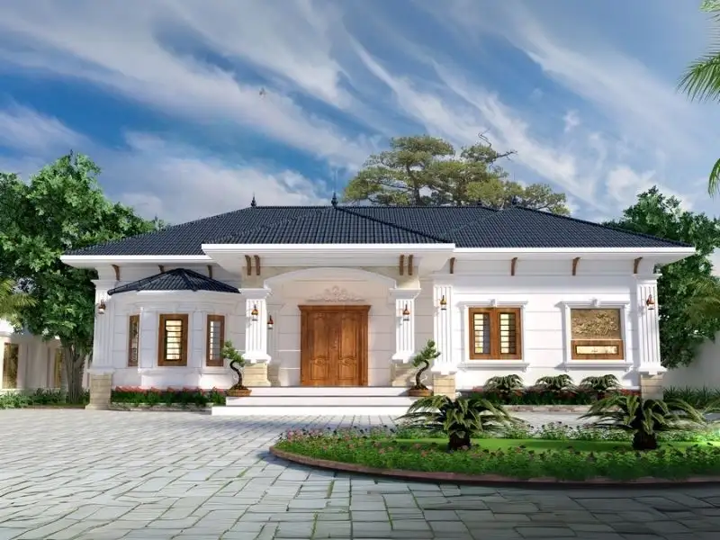 Nhà phố 10m phong cách Tân Cổ Điển mang vẻ ngoài quyền quý xây dựng Nhất Tín 1