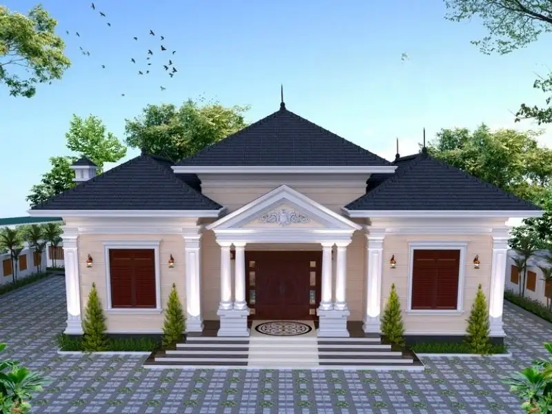 Phối cảnh mặt tiền 10m mái Nhật không gian sống lý tưởng Xây dựng Nhất Tín 1