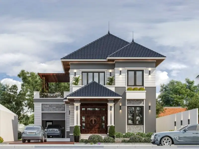 Thiết kế nhà 10x6 2 tầng mái Nhật bề thế Xây dựng Nhất Tín 6