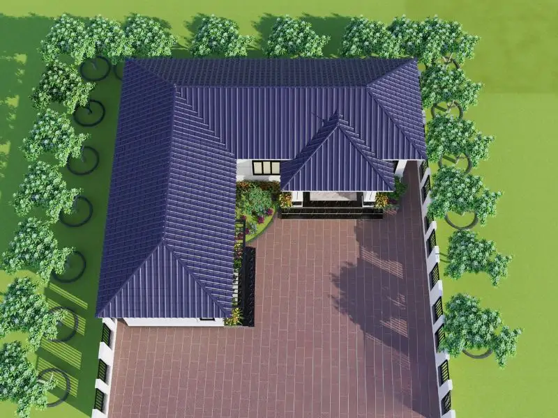 Thiết kế nhà ngang 10m sâu 5m 2 phòng ngủ chữ L hòa hợp với thiên nhiên Xây dựng Nhất Tín 1