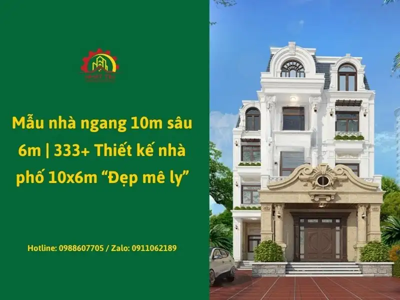 Thiết kế nhà ngang 10m sâu 5m _ BST 326+ Mẫu nhà phố 10x5m đẹp phá cách Xây dựng Nhất Tín