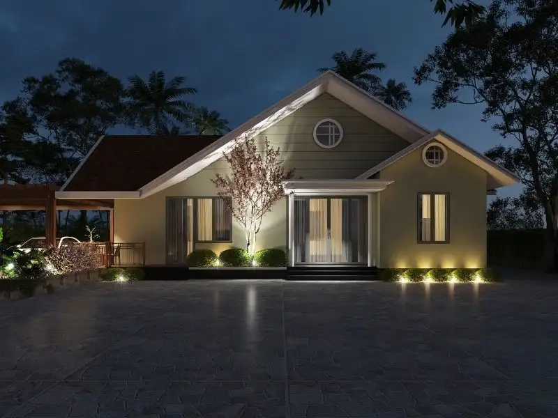 Thiết kế nhà ngang 10m sâu 8m cấp 4 có gác lửng mái ngói gần gũi với thiên nhiên Xây dựng Nhất Tín 1