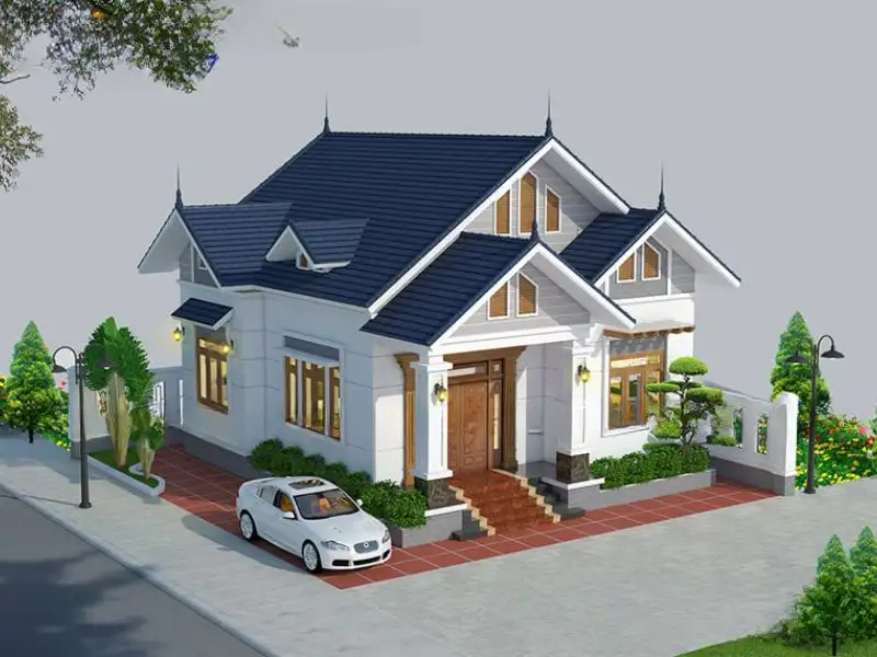 Thiết kế nhà ngang 10mx10m 1 tầng có gác lửng Xây dựng Nhất Tín 1