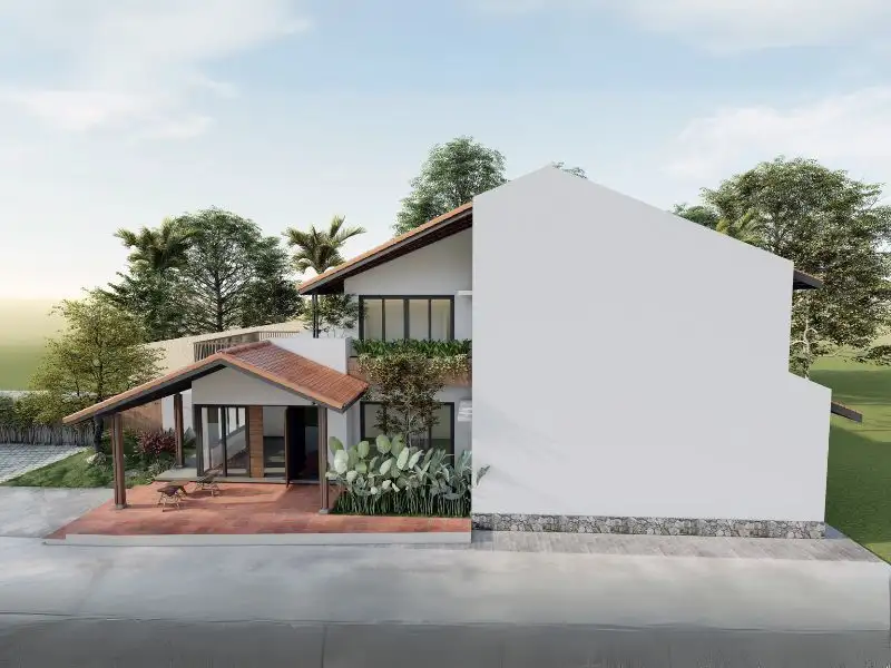 Mẫu nhà 1 tầng 1 tum nông thôn 800 triệu mái ngói đỏ Xây dựng Nhất Tín