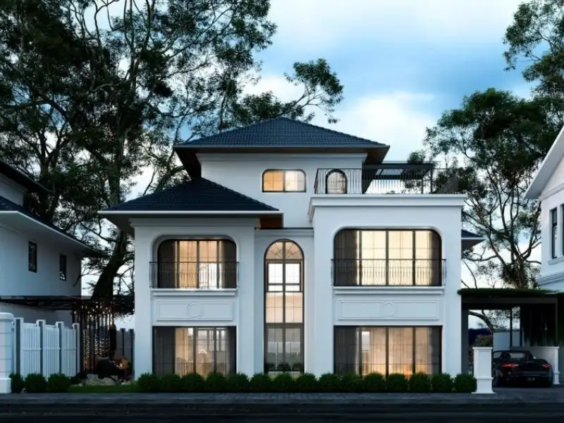 Thiết kế nhà rộng 10m kiến trúc Đông Dương mang hơi thở thời đại Xây dựng Nhất Tín 1