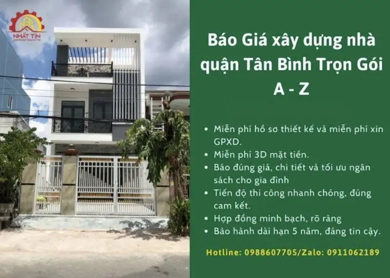 Giá xây nhà quận Tân Bình Xây dựng Nhất Tín