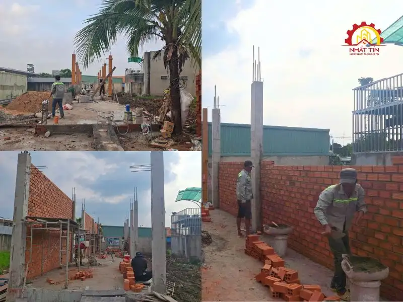 Giai đoạn thi công phần thô nhà 2 tầng cho gia đình anh Thế Lữ tại Thủ Dầu Một Xây dựng Nhất Tín 1
