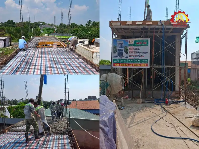 Giai đoạn thi công phần thô nhà 2 tầng cho gia đình anh Thế Lữ tại Thủ Dầu Một Xây dựng Nhất Tín 1
