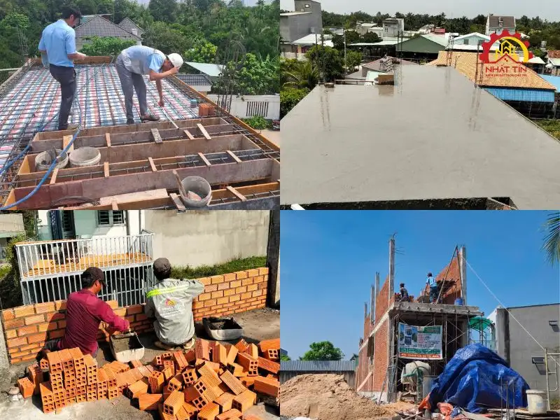 Giai đoạn thi công phần thô nhà 2 tầng cho gia đình anh Thế Lữ tại Thủ Dầu Một Xây dựng Nhất Tín 1