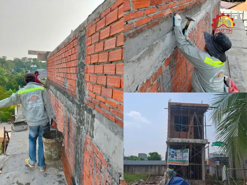 Giai đoạn thi công phần thô nhà 2 tầng cho gia đình anh Thế Lữ tại Thủ Dầu Một Xây dựng Nhất Tín 1