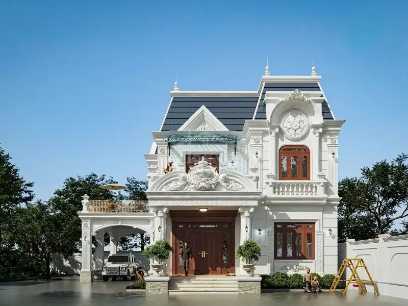Mặt tiền nhà ống 3 tỷ mặt tiền kết hợp họa tiết tinh xảo Xây dựng Nhất Tín 1