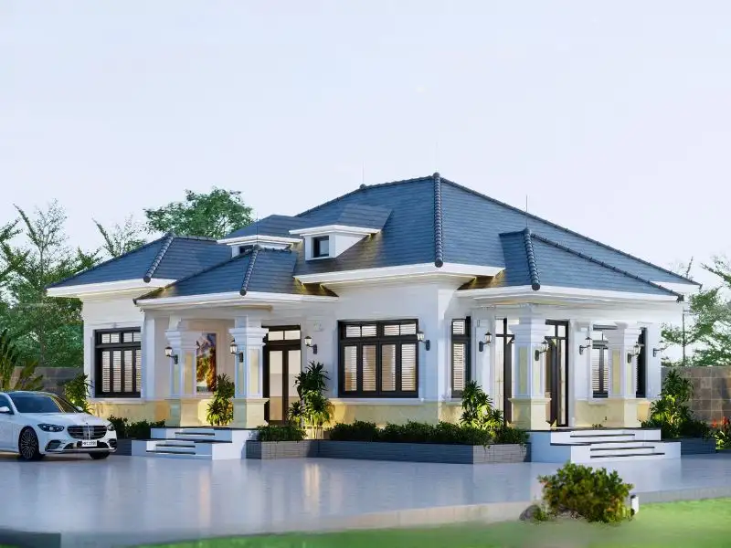 Mẫu biệt thự sân vườn 3 tỷ thu hút với mái xanh nổi bật Xây dựng Nhất Tín 1