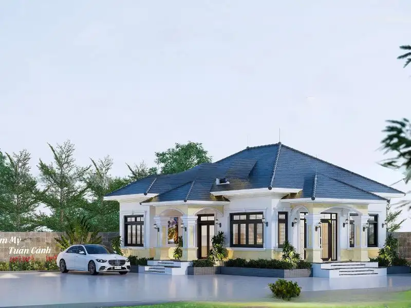 Mẫu biệt thự sân vườn 3 tỷ thu hút với mái xanh nổi bật Xây dựng Nhất Tín 1