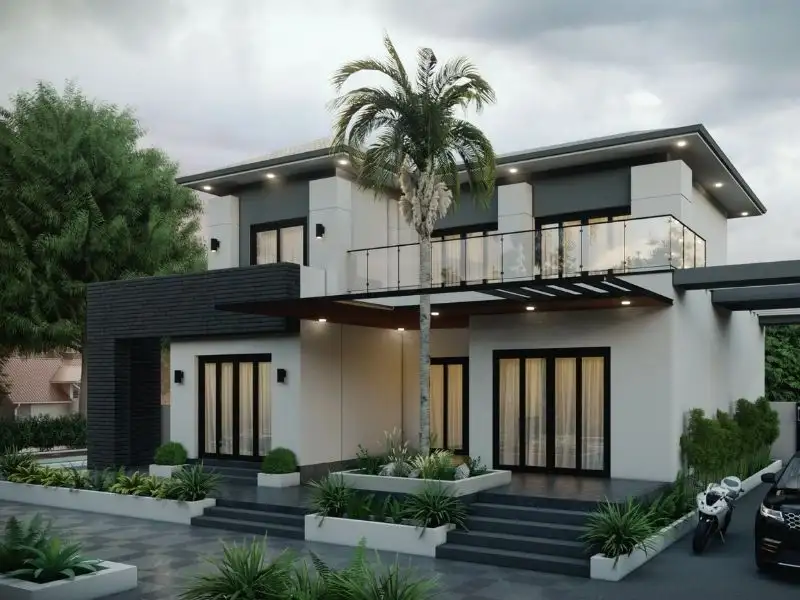 Mẫu nhà 2 tầng 4 phòng ngủ Hiện Đại đầy tiện nghi Xây dựng Nhất Tín 1