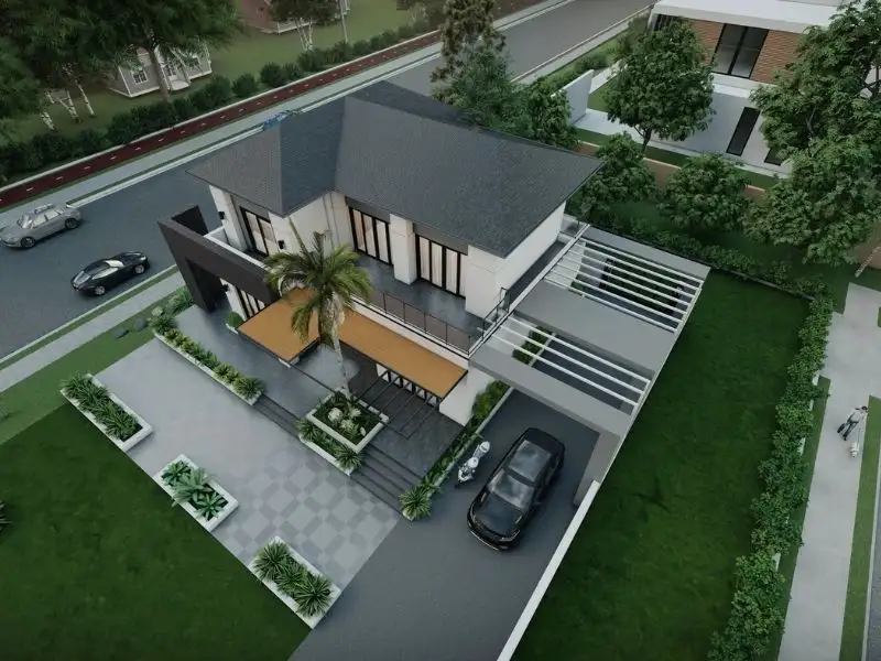 Mẫu nhà 2 tầng 4 phòng ngủ Hiện Đại đầy tiện nghi Xây dựng Nhất Tín 1