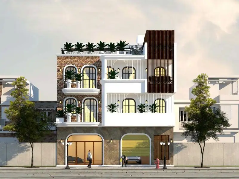 Mẫu nhà đẹp 3 tầng chi phí 3 tỷ thiết kế gạch mộc tối giản Xây dựng Nhất Tín 1