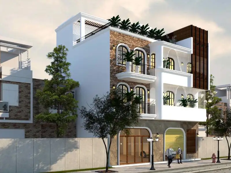 Mẫu nhà đẹp 3 tầng chi phí 3 tỷ thiết kế gạch mộc tối giản Xây dựng Nhất Tín 1