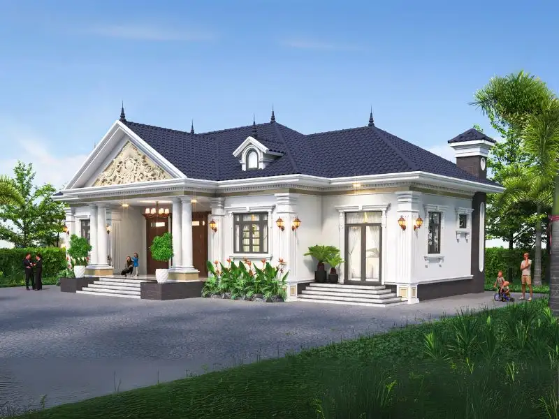 Nhà cấp 4 3 tỷ mái Nhật ấn tượng có sân vườn ở nông thôn Xây dựng Nhất Tín 1