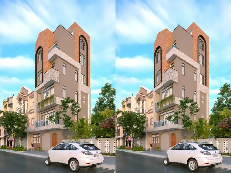 Thiết kế nhà 5 tầng 3 tỷ cửa vòm trang trí bắt mắt Xây dựng Nhất Tín 1