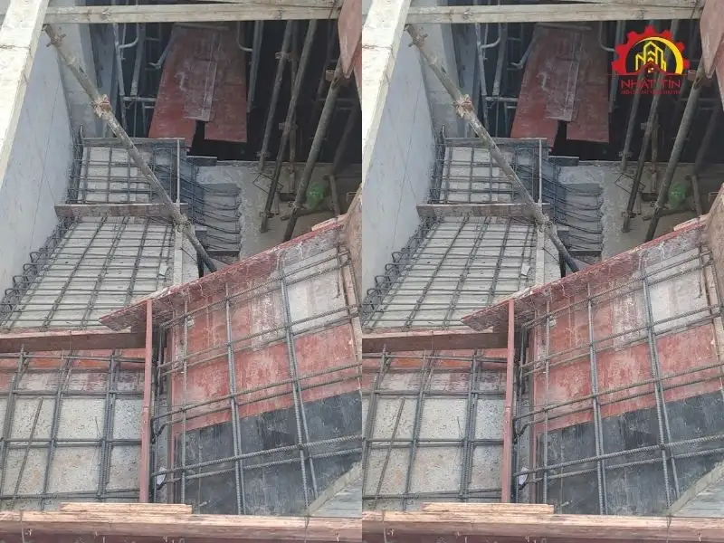 Giai đoạn thi công phần thô nhà 3 tầng, 1 tầng lửng, 1 tum và sân thượng cho gia đình nhà anh Ngoan tại Gò Vấp Xây dựng Nhất Tín 1