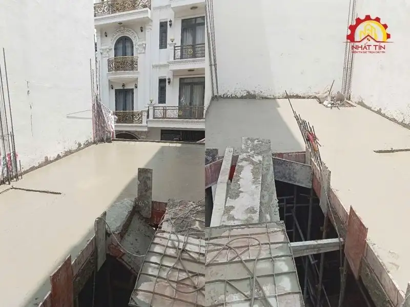 Giai đoạn thi công phần thô nhà 3 tầng, 1 tầng lửng, 1 tum và sân thượng cho gia đình nhà anh Ngoan tại Gò Vấp Xây dựng Nhất Tín 1