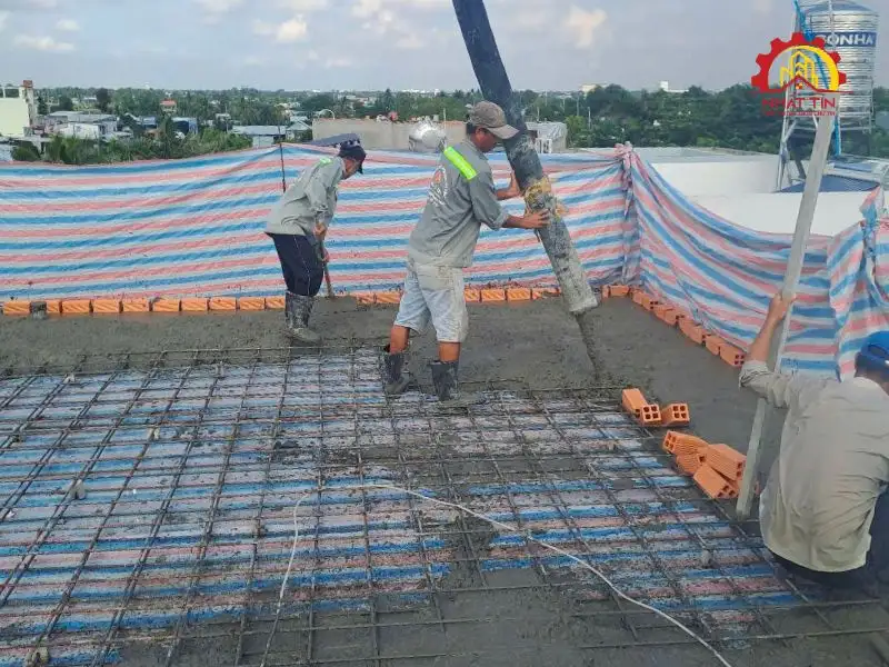 Giai đoạn thi công phần thô nhà 3 tầng cho gia đình nhà anh Vân tại Long An Xây dựng Nhất Tín 1