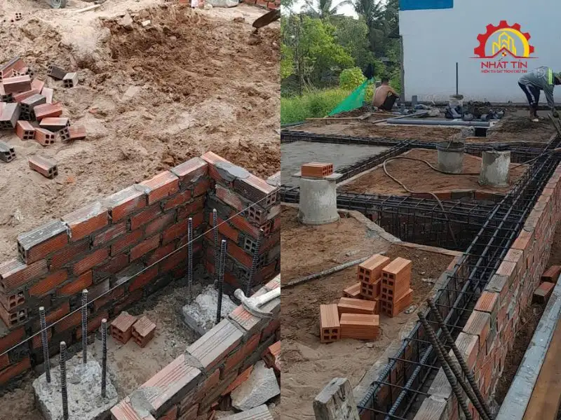Giai đoạn thi công phần thô nhà 3 tầng cho gia đình nhà anh Vân tại Long An Xây dựng Nhất Tín 1