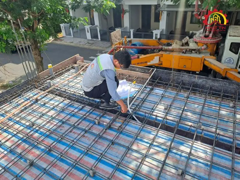 Giai đoạn thi công phần thô nhà 3 tầng cho gia đình nhà anh Vân tại Long An Xây dựng Nhất Tín 1