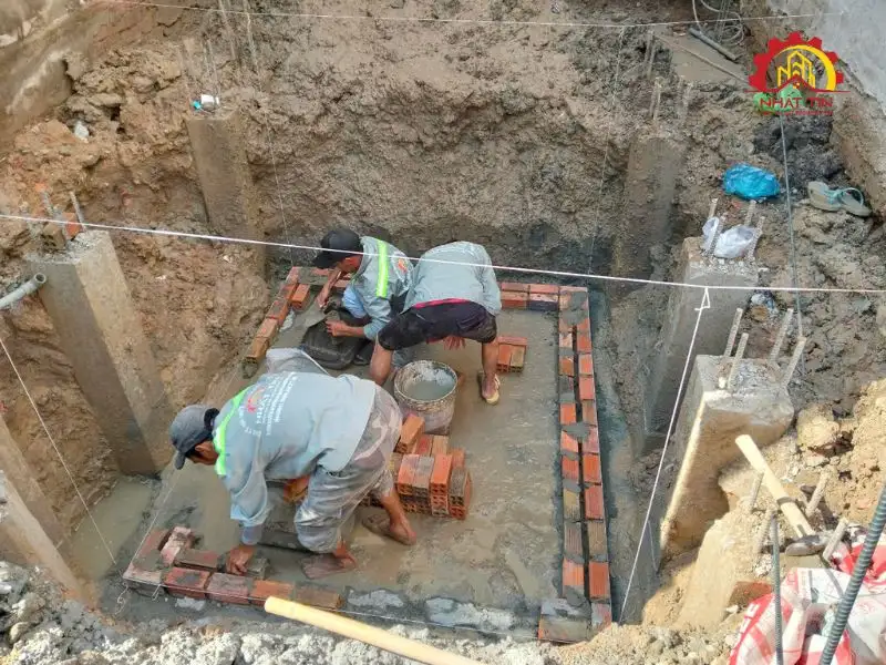 Giai đoạn thi công phần thô nhà 3 tầng cho gia đình nhà chị Hằng tại Bình Thạnh Xây dựng Nhất Tín 1